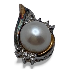 Sterling 10k Gold & Diamond Pendant