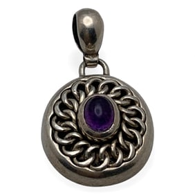 Sterling Silver & Purple Stone Pendant