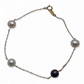 10k Yellow Gold & Pearl Bracelet