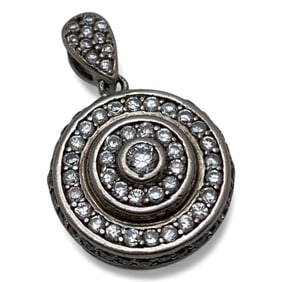 Sterling Silver Pendant W Clear Stones