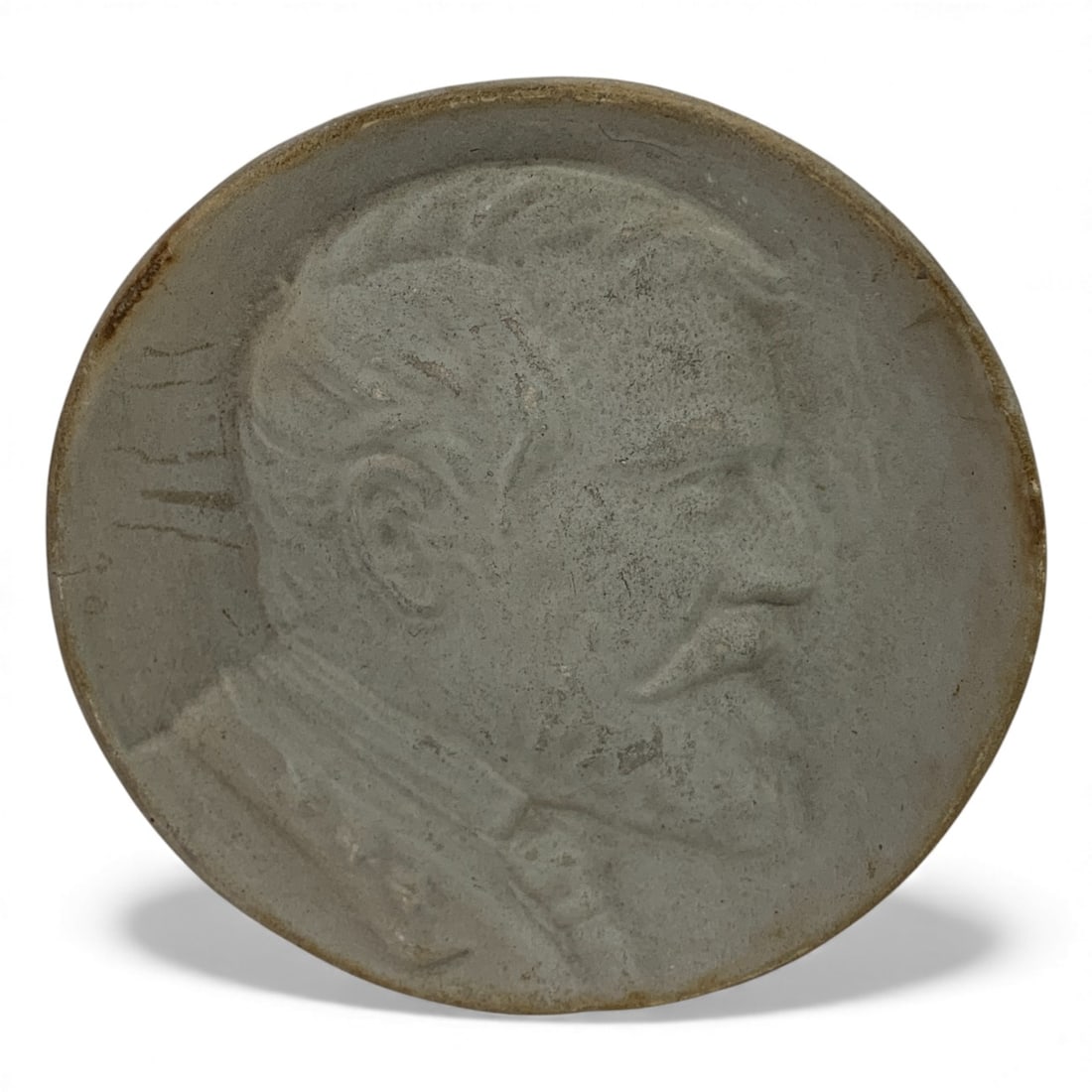 Weller Pottery Portrait Plate: Marked Weller. 4.75". As - Found, Shows Damage And / Or Restoration, See Photos.