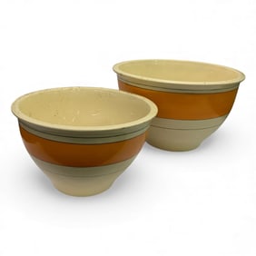 2 Roseville Pottery Nesting Mixing Bowls