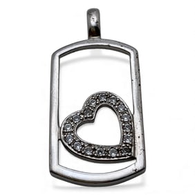 Sterling & Cubic Zirconia Heart Pendant