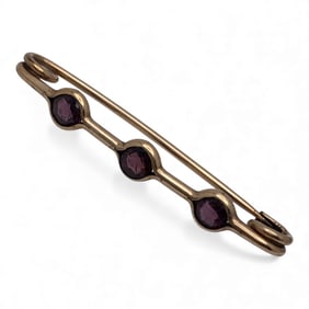 Gold Filled Pin With Purple Stones