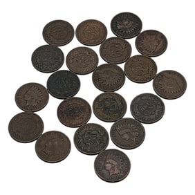 Group Of 20 Indian Head Pennies