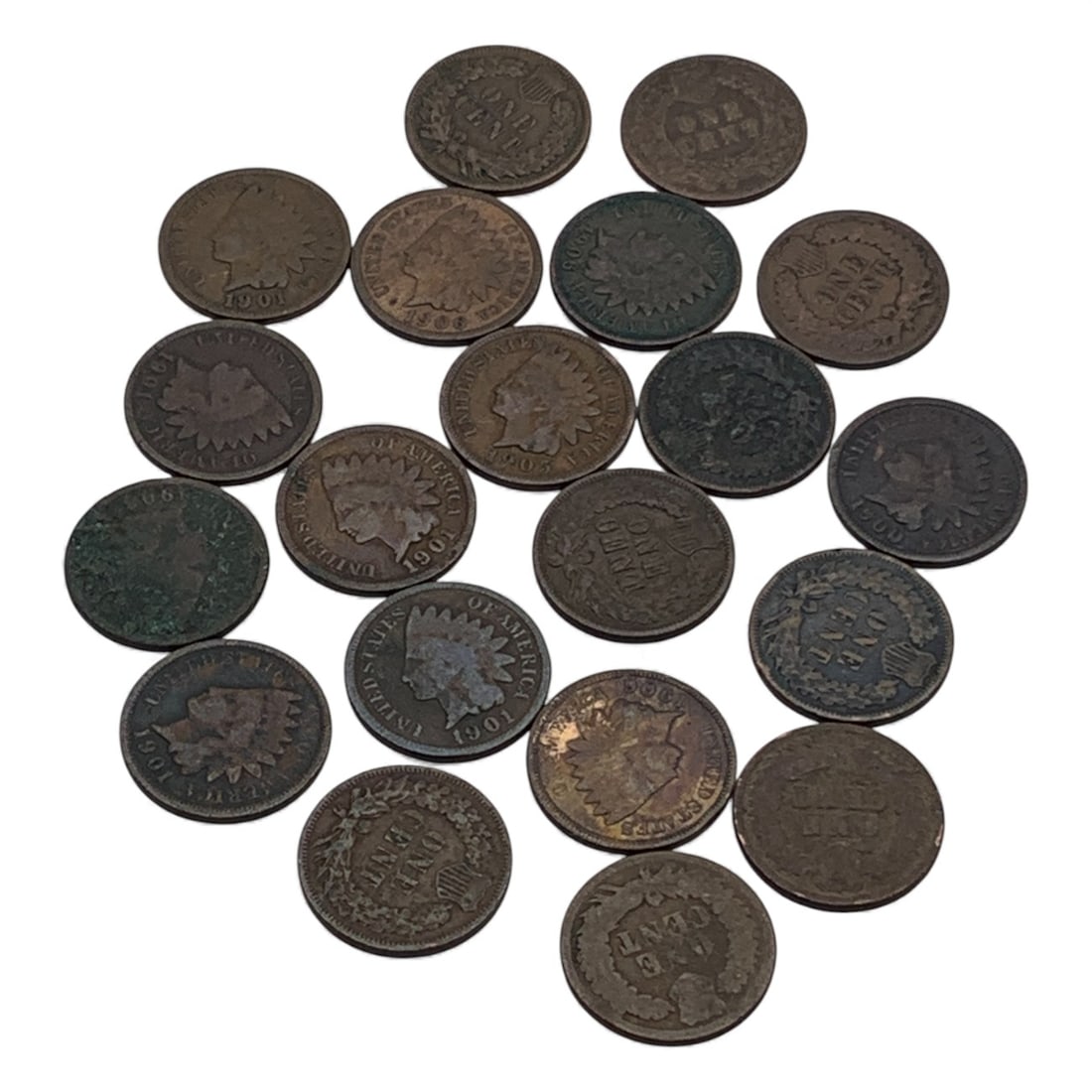 Group Of 20 Indian Head Pennies (1 of 4)