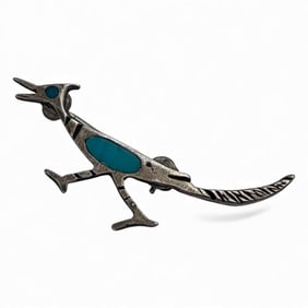 Sterling & Blue Stone Road Runner Pin