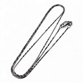 14k White Gold Box Chain Necklace