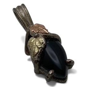 Sterling Silver & Black Stone Pendant