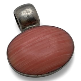 Mexico Sterling Silver & Pink Stone Pendant