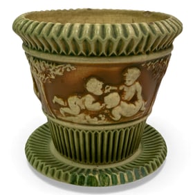 Roseville Pottery Donatello Planter & Under Tray