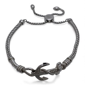 Sterling Silver Adjustable Anchor Bracelet