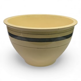 Roseville Pottery Mixing Bowl With Blue Stripe