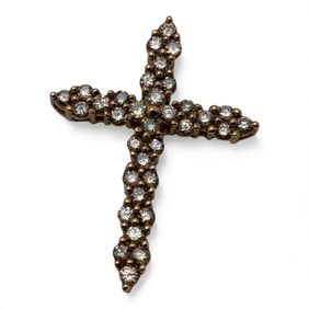 10k Gold Pendant W 1ctw Of Champagne Diamonds