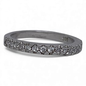 Sterling Silver Ring With Clear Stones