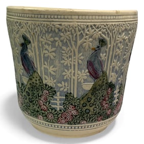 Weller Pottery Knifewood Jardiniere, Peacock