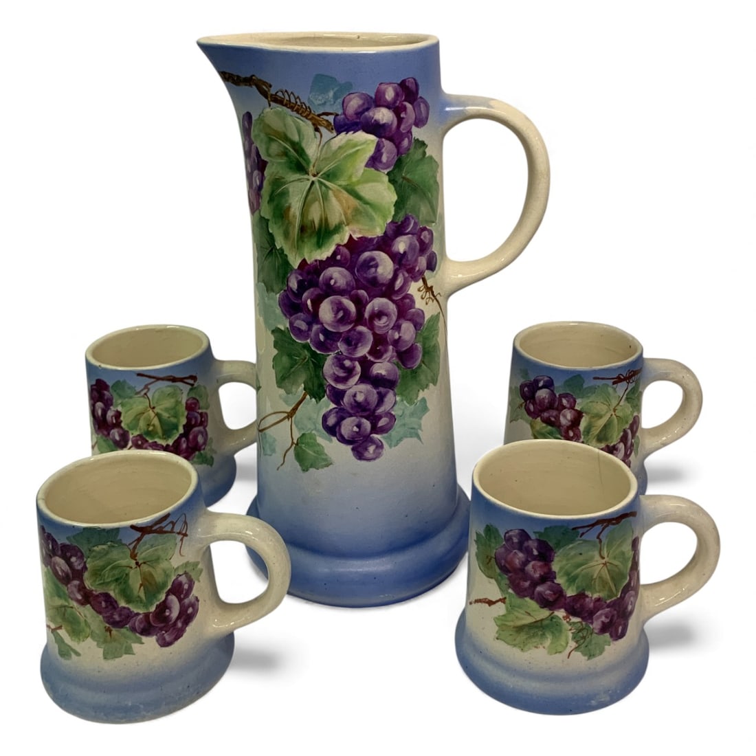 Hand Painted Pitcher And Matching Mugs, Grapes (1 of 7)