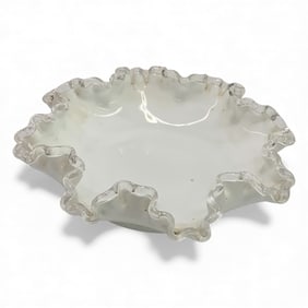 Fenton Silver Crest Milk Glass Bowl