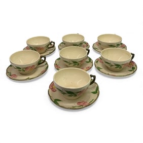 Group Of Franciscan Desert Rose Cups & Saucers