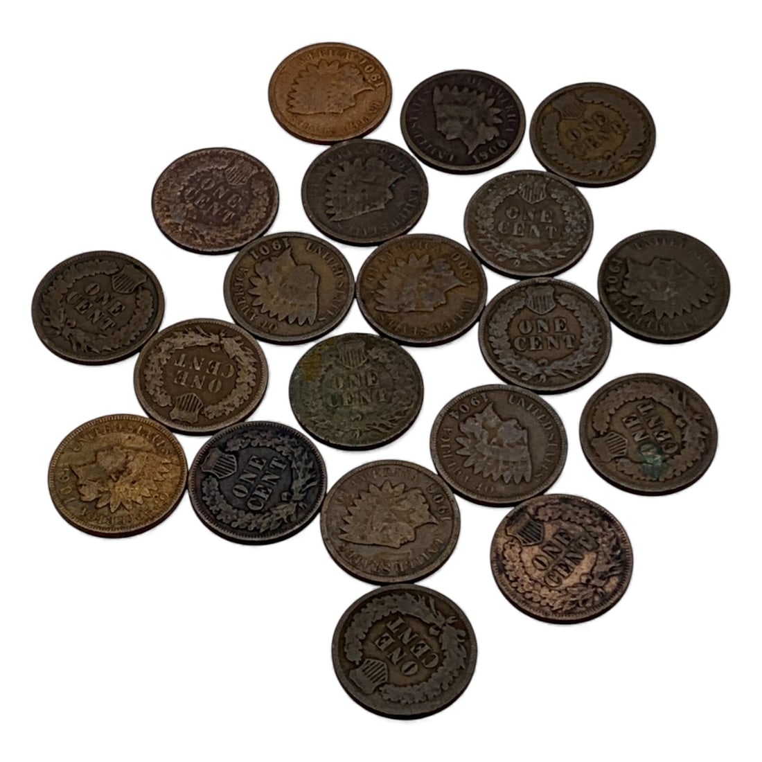 Group Of 20 Indian Head Pennies (1 of 4)
