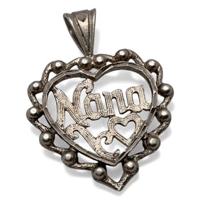 Sterling Silver Heart Pendant, Mama