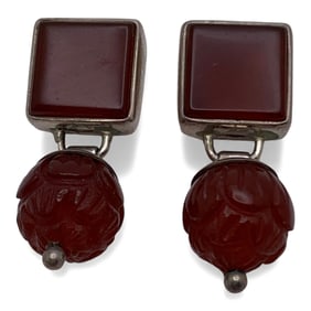 Sterling Silver & Carnelian Earrings