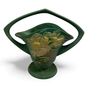 Roseville Pottery Peony Basket