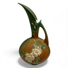 Roseville Pottery White Rose Ewer