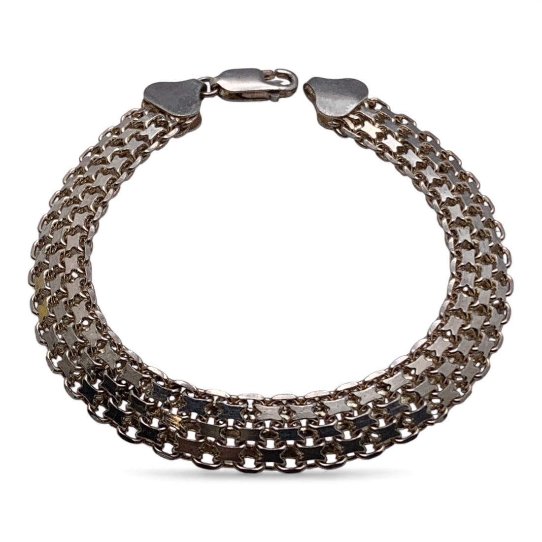 Sterling Silver Bracelet: Marked 925 - 8 1/4" Long - 16.6 Grams