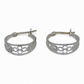 Pair Of Sterling Silver Hoop Earrings