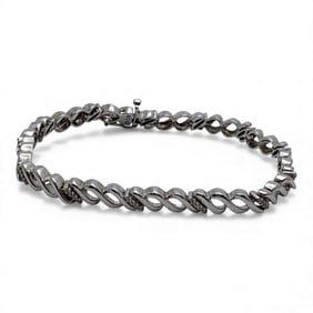Sterling Silver & Diamond Bracelet