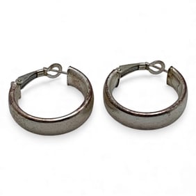 Pair Of Sterling Silver Hoop Earrings