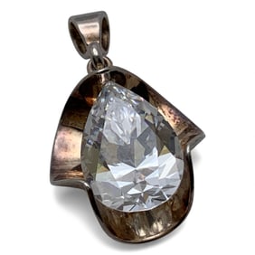 Sterling Silver & Clear Stone Pendant