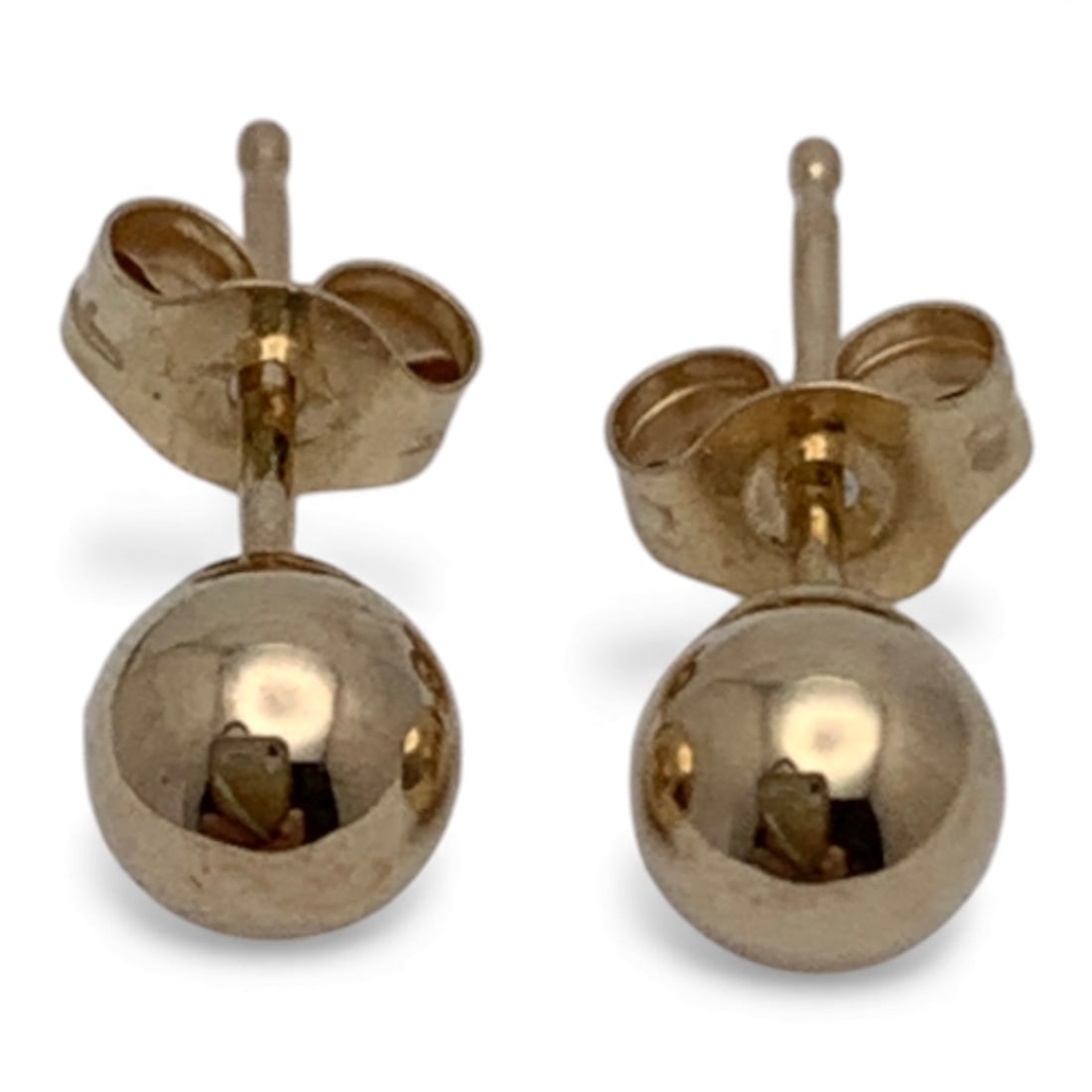 Pair Of 14k Yellow Gold Earrings: Marked 14k - 1/8" Long - 0.1 Dwt