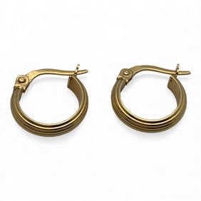 Pair Of 14k Yellow Gold Hoop Earrings