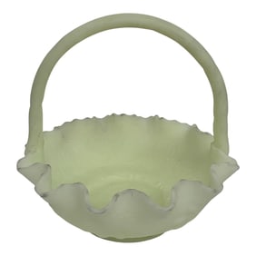 Fenton Custard Glass Basket