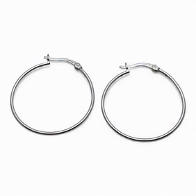 Pair Of Sterling Silver Hoop Earrings