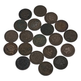 Group Of 20 Indian Head Pennies