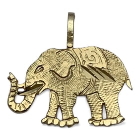 14k Yellow Gold Elephant Pendant
