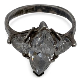 Sterling Silver & Clear Stone Ring