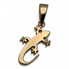 14k Yellow Gold Lizard Pendant