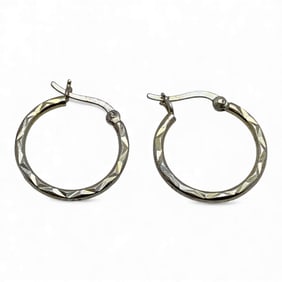 Pair Of Sterling Silver Hoop Earrings