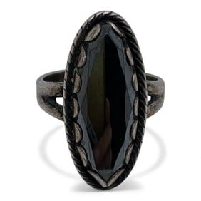 Sterling Silver & Hematite Stone Ring