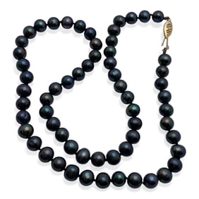 Natural Tahitian Pearl Necklace W 14k Gold Clasp