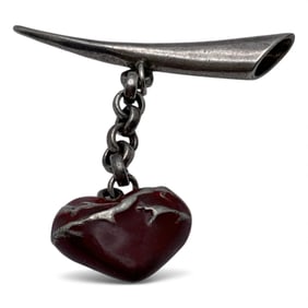 Silver Enameled Heart Pendant