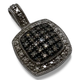 Sterling Silver & Champagne Diamond Pendant