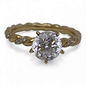 Sterling Gold Tone & Cubic Zirconia Ring
