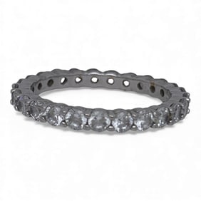 Sterling Silver Ring With Clear Stones