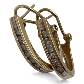 14k Yellow Gold & Diamond Earrings