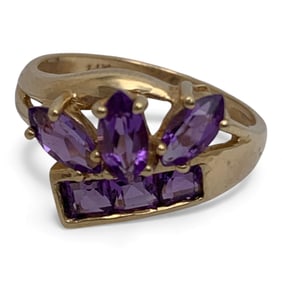 14k Yellow Gold & Purple Amethyst Ring